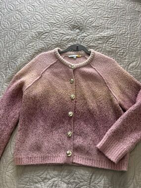 C.C Ombré Pink Button-Front Knit Cardigan